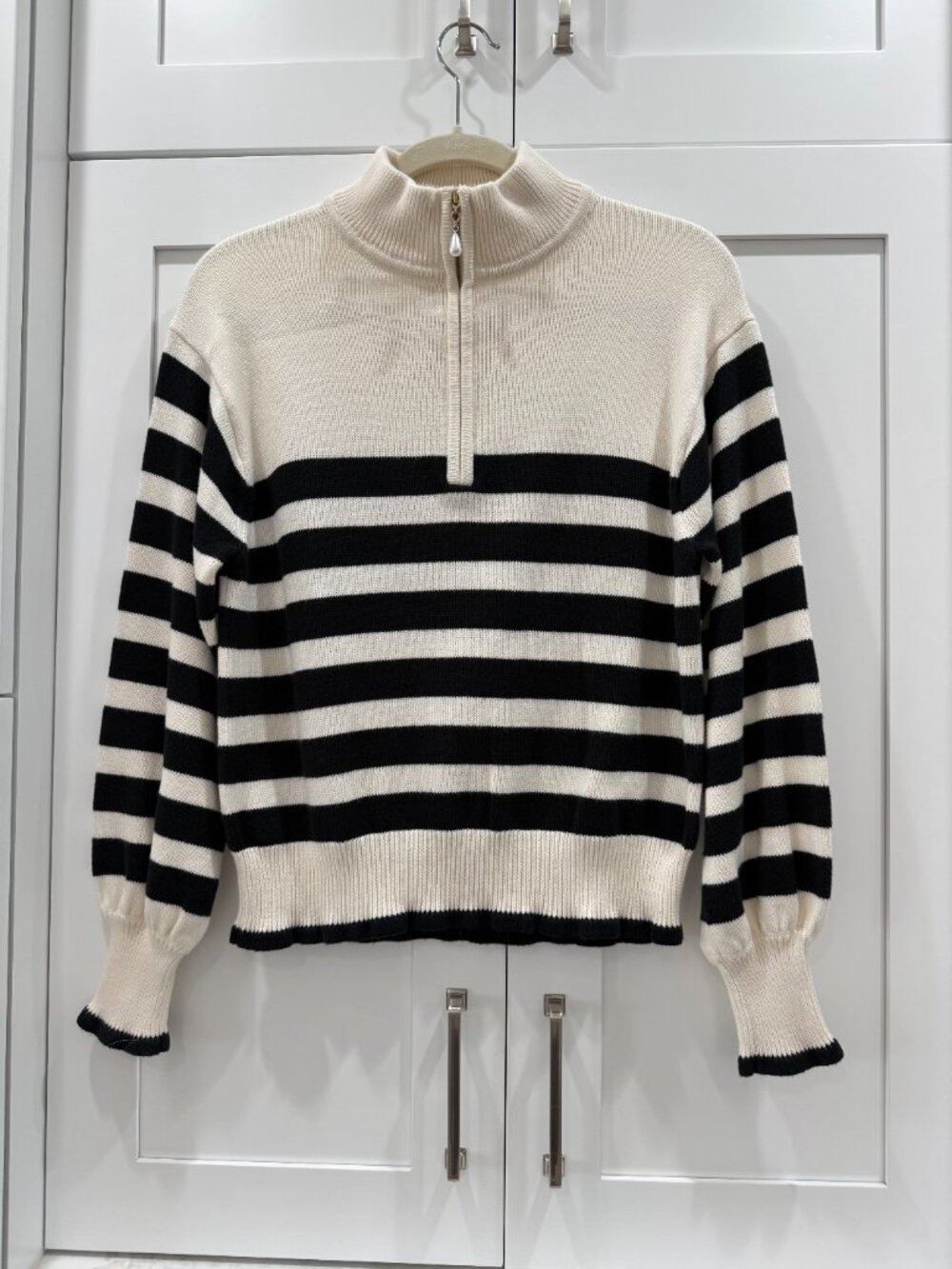 J.Crew Factory Striped Half-Zip Sweater - Medium